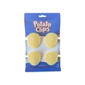 Set of 4 yellow potato chip shaped sealing clips in blue card packaging - Oval Chips Set (4Pcs)