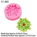 Pink silicone poinsettia flower mold and green resin craft with sizing details - 1# Poinsettia/Holly Leaf / Pink