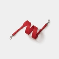 Adjustable red leather replacement shoulder strap with silver polished metal buckles - Red With Silver Buckle