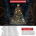 Golden Christmas tree static window decal in various sizes for festive shop decoration - Line Christmas Tree Style-19 / Small (40*55CM)