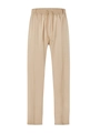 Pantaloni casual beige da uomo con coulisse elastica in vita e piega centrale gamba - S / Cachi