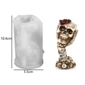 DIY Halloween skull with roses silicone mold and finished gothic sculpture, 10.4cm height - Skull Covering Ears