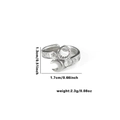 Silver fishtail wrench open ring in titanium steel featuring FOREVER engraved text - TYR0394 / Silver Wrench Engraved