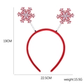 Serre-tête de Noël avec base en feutre rouge et flocons de neige argentés pailletés - Style L (Flocon de Neige Argent à Paillettes)