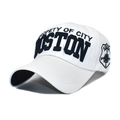 Detalle de la gorra de béisbol de algodón blanco con bordado Boston 3D y escudo lateral - M(56-58cm) / Blanco