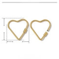 Makro-Detail eines 34mm goldfarbenen Herz-Schraubverschlusses aus robustem Edelstahl - Großes Gewindeherz (YE814) / Gold
