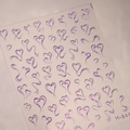 Autocollants nail art 3D cœurs violets métalliques M-544 avec lignes abstraites - Style de Coeur Métallique Violet (M-544)