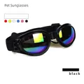 Adjustable black foldable dog sunglasses with iridescent lenses and UV protection - One Size / Black