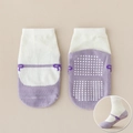 Non-slip baby floor socks with purple bow ballet print and silicone grip sole - Butterfly Polka Dot Shoe-Socks / 5 Pairs/Pack / Purple / 8mo-2yr XS (Foot 9-12cm)