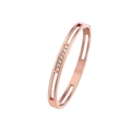 Rose gold titanium steel bracelet featuring geometric hollow design and crystal accents - 6mm Rose Gold