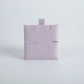 Macro detail of square light purple microfiber jewelry display card with pre-cut slots - 6*6cm / Light Purple