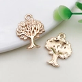 DIY rose gold Tree of Life charm pendant for necklaces and bracelets accessories - 1 Piece/Pack (17x21.5mm)