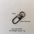Mosquetón giratorio de 34mm en aleación de zinc negro fusil con anillo en D de 10mm - Negro de Pistola
