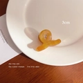 3cm amber tortoise acetate spring clip hair barrette with vintage twisted design - Cross Mini Claw: Yellow (2 Pcs)