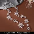 One meter long clear acrylic snowflake bead garland for Christmas tree decoration - Style 1
