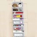 Grey 5-shelf over the door organizer with clear windows for baby toys and nursery storage - 5 Tiers / Gray