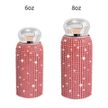 Red rhinestone studded stainless steel tumblers in 6oz and 8oz sizes with silver lids - 180ml (6oz) / Red
