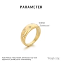Détails du produit bague en acier inoxydable doré 8mm avec pierre de zircon en étoile - Or (KR111576-GC)