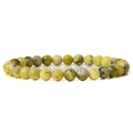 Bracelet élastique avec perles de 8mm en pierre naturelle serpentine jaune-vert - Serpentine Jaune-Vert