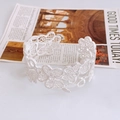 Silver hollow lace flower open bangle featuring intricate floral cut-outs in a sleek finish - Silver Five-Petal Lace Bangle