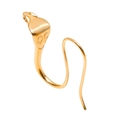 Polished gold snake-shaped dangle earring with intricate engraved scale details - Cobra Long Ear Hook