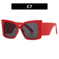 Oversized square sunglasses in bright red glossy finish with wide temples - Red Frame Gray Lens