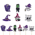 DIY Halloween diamond painting plant pot stakes with ghost, pumpkin, and skull designs - Halloween