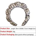 Puffy sponge headband with leopard print and handmade label for face washing - 23# Leopard and Light Green Spot Style