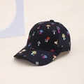 Detail of kids baseball cap featuring colorful mushroom prints and cute bear graphics - 2-10 Years (52-54cm) / Mushroom Style / Black