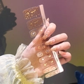 Modische Nagelfolien mit Goldfolie und runden Mustern auf transparenter Basis - MZ-014 Klar Goldfolie Kreis