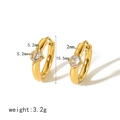 Specifiche dettagliate su dimensioni e peso degli orecchini in zircone geometrico placcati oro - Stile Forma Diamante Rotondo (TE6532-WT)