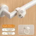 White silicone door handle bumper ring installed on an L-shaped handle for noise reduction - Simple White (1 Pack)