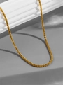 Primer plano detallado de un collar de cadena popcorn bañado en oro con textura brillante - Cadena satélite / Dorado