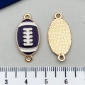 Pendentif en émail violet en forme de rugby avec finition dorée pour bijoux DIY - Rugby Violet (21733)