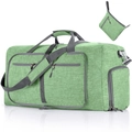 Light green large capacity travel bag with matching pouch and adjustable shoulder strap - 65L / Ant Light Green