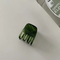 Detailed close-up of green marble pattern hair claw clip with smooth acetic acid finish - Small Size 5