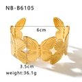 Dettaglio del bracciale a polsino a farfalla in oro 18K da 6cm di diametro e 3,5cm di larghezza - Stile Fascia Larga Farfalla (NB-B6105)