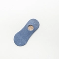Light blue no-show cotton socks with ribbed texture for a comfortable non-slip fit - Blue