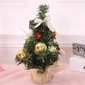 Mini albero di Natale artificiale 20cm con palline dorate e base in iuta naturale - Albero Oro - Base in Lino