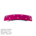 Fermaglio per capelli rosa in acetato con strass brillanti e dettaglio lettera D - Rosso rosa