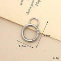 Silver zinc alloy spring ring lobster clasp 3.6cm keychain hardware component - Double Loop Spring Ring / 3.6cm / Silver
