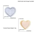 Dimensioni dettagliate degli stampi in silicone per scatole a cuore e base in resina - Stampo per Base di Immagazzinaggio a Cuore Lettera