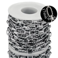 Polished silver stainless steel chain links for DIY jewelry, size 17mm x 9mm links - Style 3-Smooth Elongated Link (17x9mm)