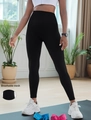 Zwarte naadloze yoga-legging met hoge taille en ademend mesh voor fitness- en sportgebruik - S / Zwart