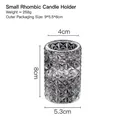 Diamond textured transparent glass candle holder and makeup brush storage cup 8cm - Ice Pattern Small