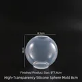 Transparente kugelförmige Silikonform für Harz-Bastelarbeiten mit 8cm Fertigmaß-Detail - 8cm