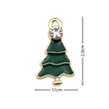 Green enamel Christmas tree pendant in golden alloy with clear rhinestone detail - 2393 Green Gold Rhinestone Tree