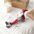 Handmade red and grey Christmas gnome wool felt ornament, 17x13x8cm festive tabletop decor - No. 14 (Red & Gray Christmas Gnome)