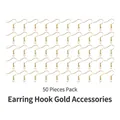 Set of 50 pieces of golden fishhook ear wires for DIY jewelry making and hanging charms - Gold Earring Hooks 50pcs