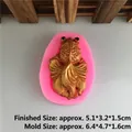 Pink silicone mold featuring 3D goldfish design for fondant and chocolate baking - Style 3 Large Goldfish (Mold 6.4*4.7*1.6cm)